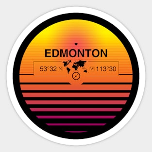 Edmonton, Alberta Retro Sunset Sticker